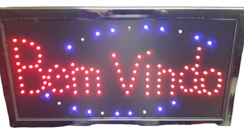 Letreiro Luminoso Placa De Led Bem Vindo 