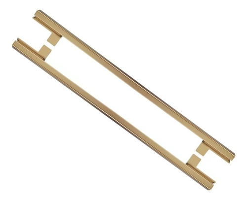 Puxador Para Porta Living Dourado Fosco Zen Duplo 1000mm