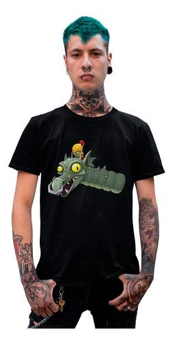 Cleen Playera Negra Plantas Vs Zombies Dragon Pvz