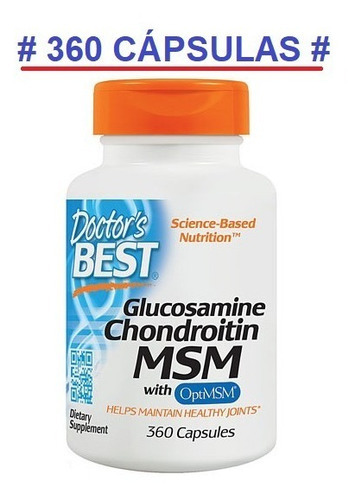 MSM, glucosamina y condroitina, 360 cápsulas sin sabor de Doctor's Best