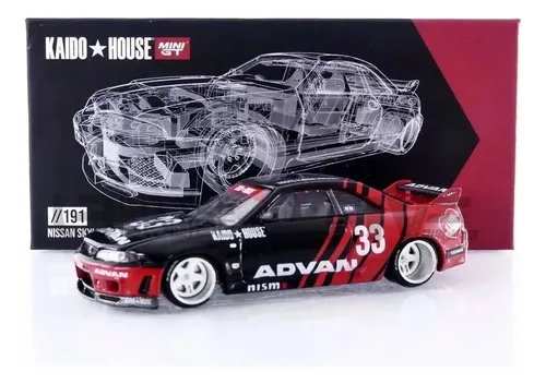 Mini Gt Kaido House Nissan Skyline Gt-r R33 //191 Advan Negro