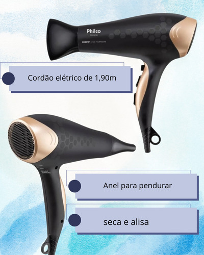 Secador De Cabelos Bivolt Philco Psc2450 2200w Aproveite!