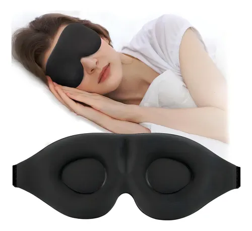 Máscara de Dormir 3D Ajustável com Espuma de Memória e Seda Gelad...