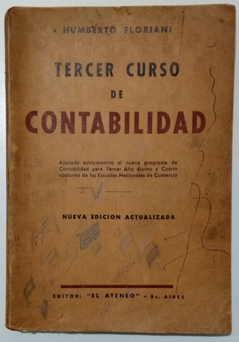 Tercer Curso De Contabilidad Humberto Floriani Ateneo Libro