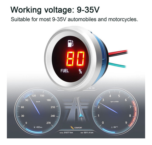 Indicador De Nivel De Combustible Digital Con Alarma 2pcs