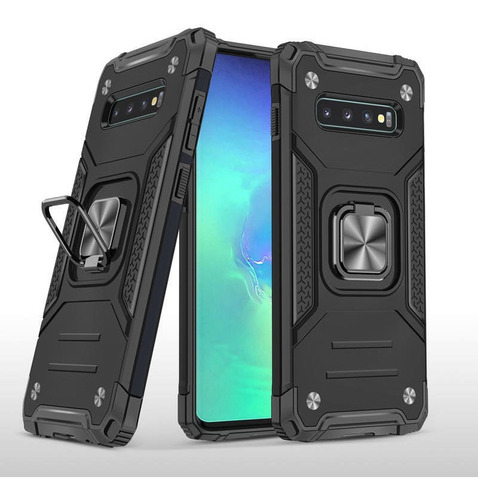 Carcasa Samsung S10 Armor Anti Golpes Anillo Colores