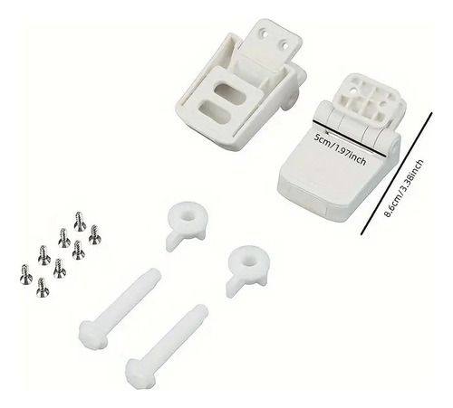Set De Bisagras Tapa De Inodoro Compatible Bemis De Madera Blanco