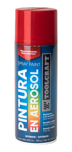 Pintura En Spray Colores Básicos Bermellón Toolcraft Tc4344