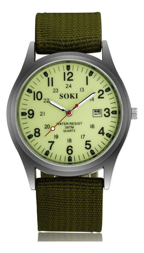 Zq Reloj De Pulsera Militar Deportivo Geneva Quartz Canela