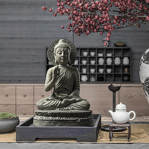 Estatuilla Decorativa De Estatua De Buda Con Base Corta