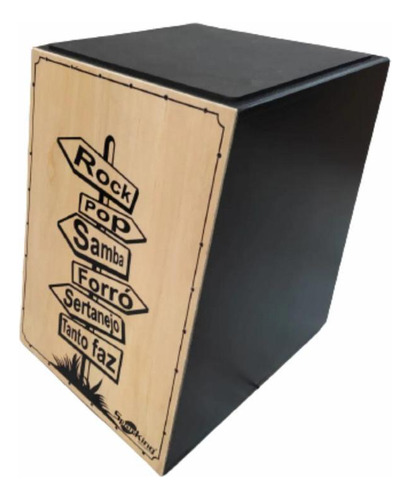 Cajon Spanking Acústico Preto 50cm Altura 40cm Largura