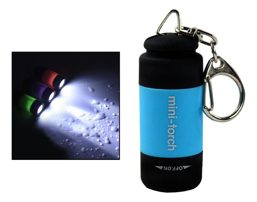 Mini Linterna De Bolsillo Usb De Plástico Ligero Azul