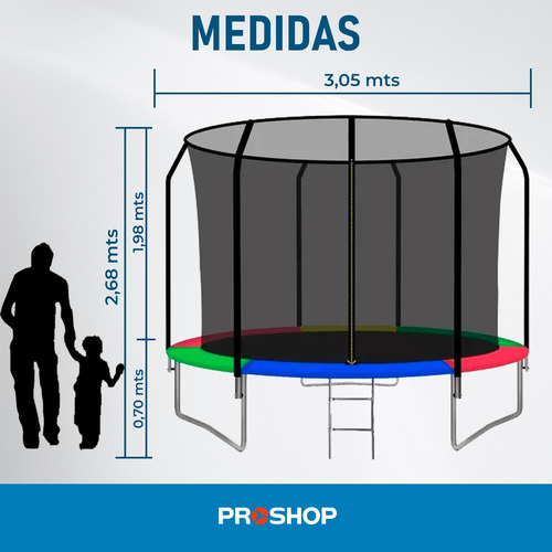 Cama Elastica 3,05 Metros Oferta Red Grande Niño Adulto Mts