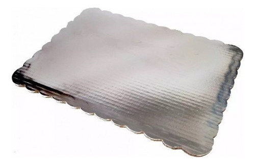 Set 50 Bases Para Pastel De Carton Rectangular 42 X 56 Cm Color Plateado