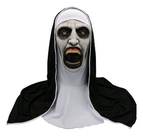 Máscara De Monja De Película De Terror Adultos Halloween Color Negro