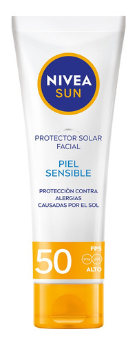 Protector Solar Facial Nivea Sun Piel Sensible 50 Fps 50 Ml