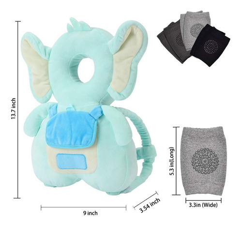 Protector De Cabeza Para Bebé Y Rodilleras Para Gatear D