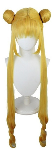 / Sailor Moon Crystal Tsukino Usagi Gold Cosplay Peluca 80cm