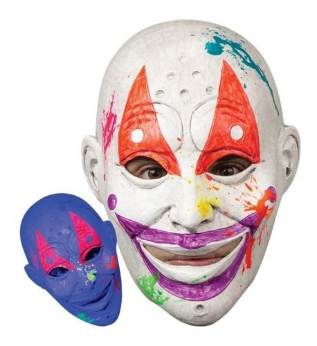Máscara Payaso Neón Asesiono Clown Disfraz Halloween Terror