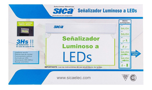 Cartel Led Salida Sica Iluminacion Bajo Norma