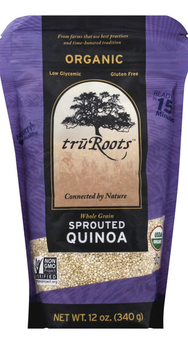 Truroots Quinoa Germinada Organica De Grano Entero, 12 Onzas