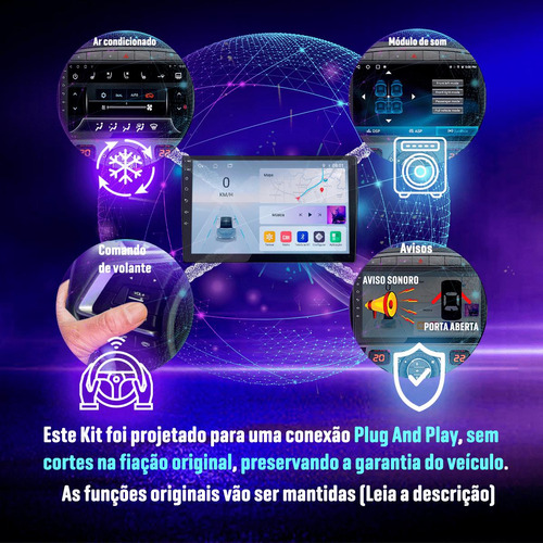 Kit Multimídia Android Carplay 4/64gb Prisma Onix 13 18-19