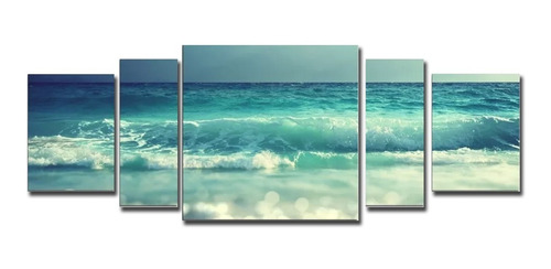 Cuadros Mar Olas Natrualeza 160x60 Decorativos Modernos Tela