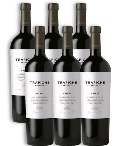 Vino Trapiche Reserva Malbec Pack 6u 750 Ml 