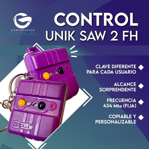 Control Remoto Unik Saw2 Fh Codiplug, Portón Electrico 