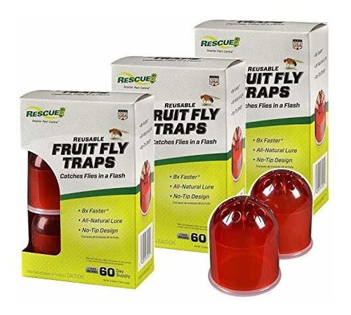 Anzuelos Y Cebos - Rescue! Reusable Indoor Fruit Fly Traps W