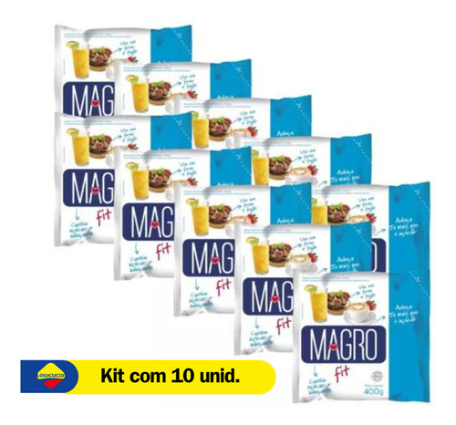 Açúcar Light Magro Fit Pacote Com 400g Kit Com 10