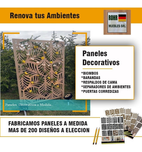 Imagen 8 de 9 de Separador De Ambiente Biombo Panel Decorativo 180x80 -m90
