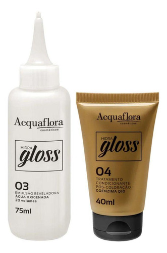 Coloração Creme Acquaflora Kit Hidra Gloss 5.0 Castanho