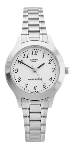 Reloj Para Mujer Casio Ltp_1128a_7br Plateado Color del fondo Blanco