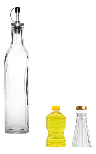 Botella Aceitera Vidrio Con Pico De Metal 26cm Cocina