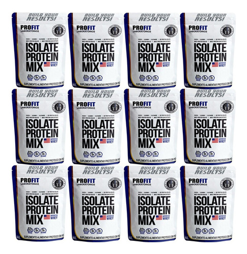 Kit 12x Whey Protein Isolado Mix Refil 900g - Profit Labs Sabor Chocomalte