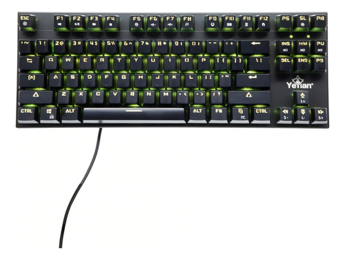 Teclado Mecanico Yeyian Español Swtich Red 87 Teclas Anti Ghosting Con 13 Efectos Iluminación Rgb Ergonómico Resistente Al Polvo y Derrames N Key Rollover Para Pc Mac Ps4 Otemu Red Yat1806