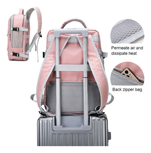 Mochila De Viaje Multifuncional Grande Impermeable For Muje