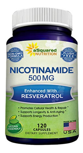 Antioxidante Nicotinamida Con Resveratrol, 120 Cápsulas