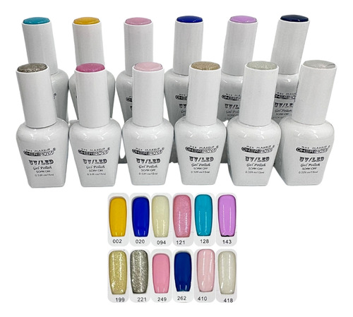 Kit Esmaltado Uñas Permanente Pack Colores Variados 