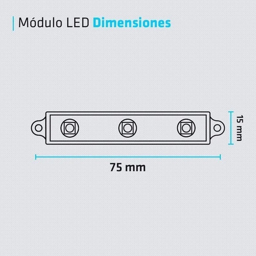 Modulo Led 5050 Smd 3 Chips 120 Lm 12v Blanco Frio Exterior Alto Brillo Carteleria Pack 10