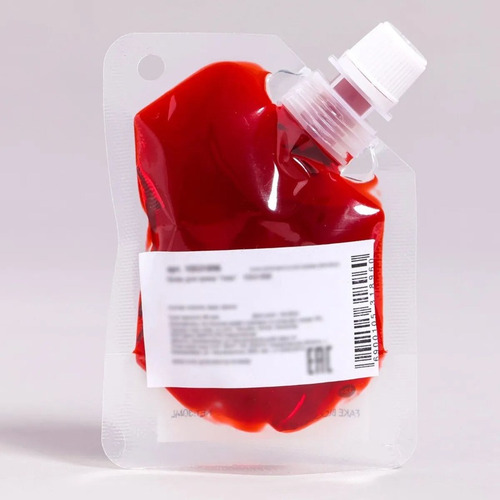 Pack X24 Caja De Sangre Falsa Artificial Maquillaje Hallowen