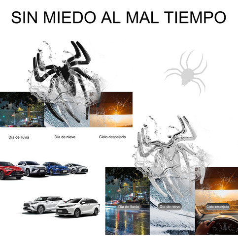 Douad 2 Calcomanías Metálicas 3d De Araña Negra/plateada - Adhesivo Removible, Resistente Al Agua Y Calor. Ideal Para Autos, Motocicletas, Cascos, Audífonos.