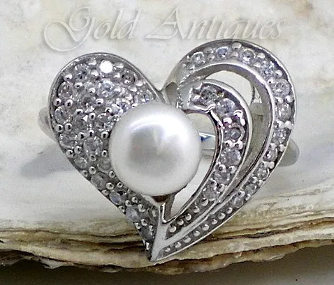Anillo De Plata 925-oro Perla Natural Y Zafiros Bla