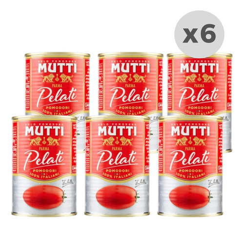 Tomates Pelados Mutti 400g 100% Italianos X 6 Unidades