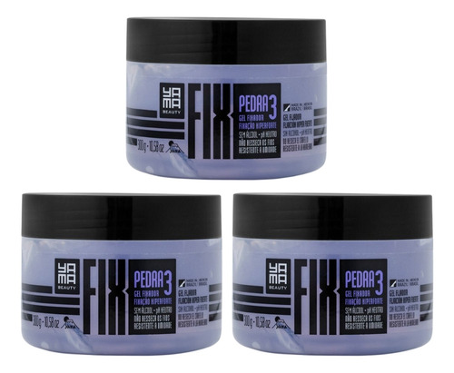 Gel Fixador Yama Fix 300g Pedra - Kit C/ 3un