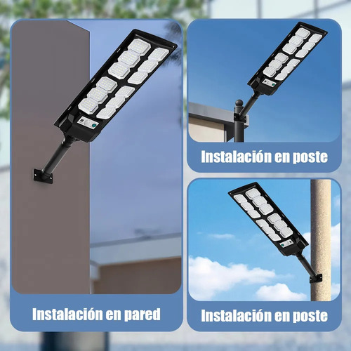 Sjrohe lampara solar exterior 1000w,luminaria led panel solar ,iluminacion exterior Luz Led Solar focos solares Con Mando A Distancia Y Sensor Movimiento, cubierta,garaje,pasillo,patio,jardín,porche