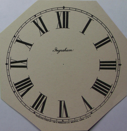 Mostrador Impresso Para Relógio De Parede E.ingraham Antigo 
