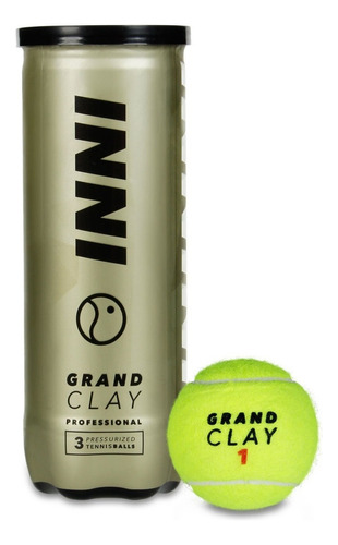 Bola De Tênis Inni Grand Clay - Tubo C/ 3 Bolas