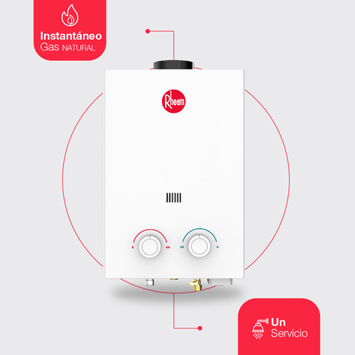 Calentador De Agua Rheem Instantáneo Gas Natural 7 Kw